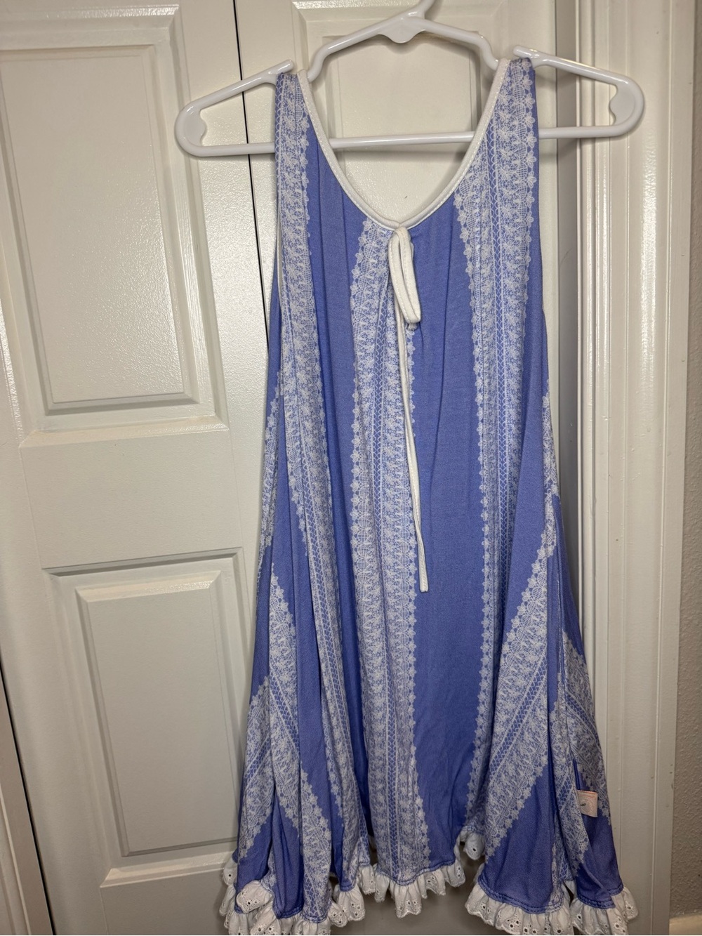 Omi Jo (Well Dressed Wolf) Blue and White Boho Swing Dress